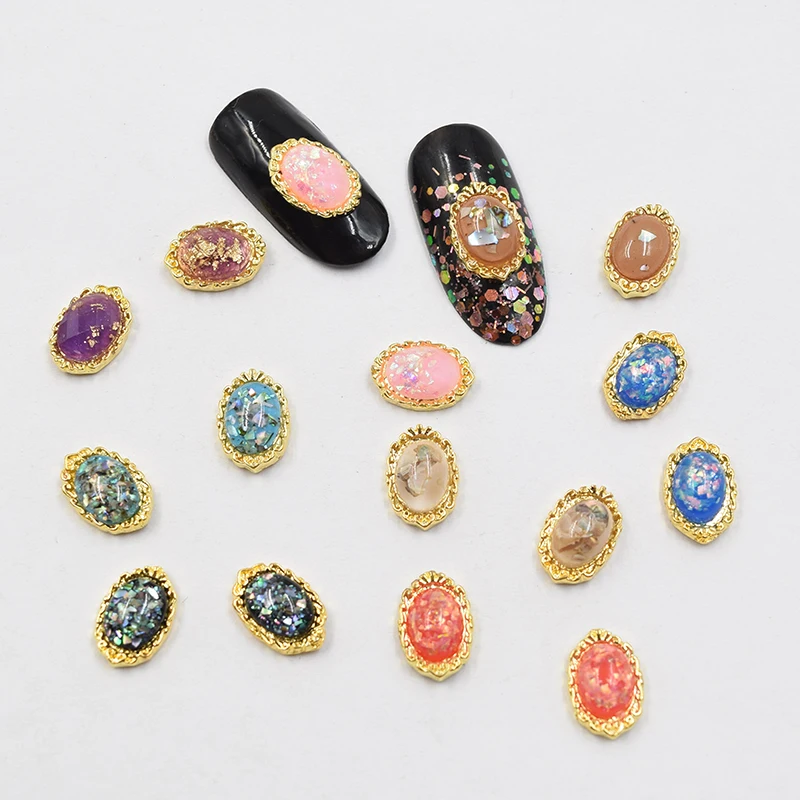 

10psc New Color glitter rhinestones 3D Nail Art Decorations,Alloy Nail Charms,Nails Rhinestones Nail Supplies #721-728