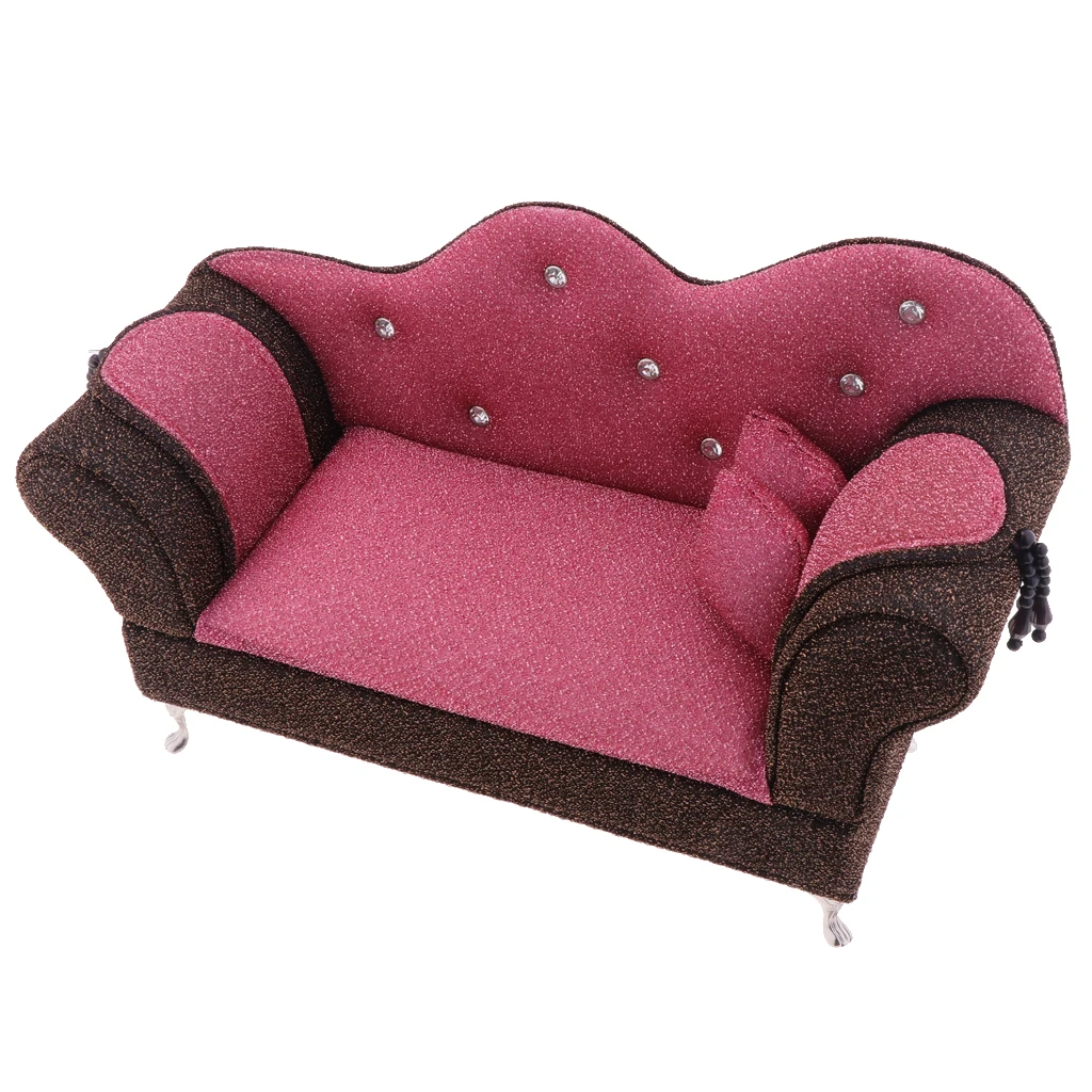1/6 Scale Doll House Furniture Long Sofa Chaise Lounge Recliner Chair Jewelry Box for   Blythe BJD 12'' Action Figure Dolls