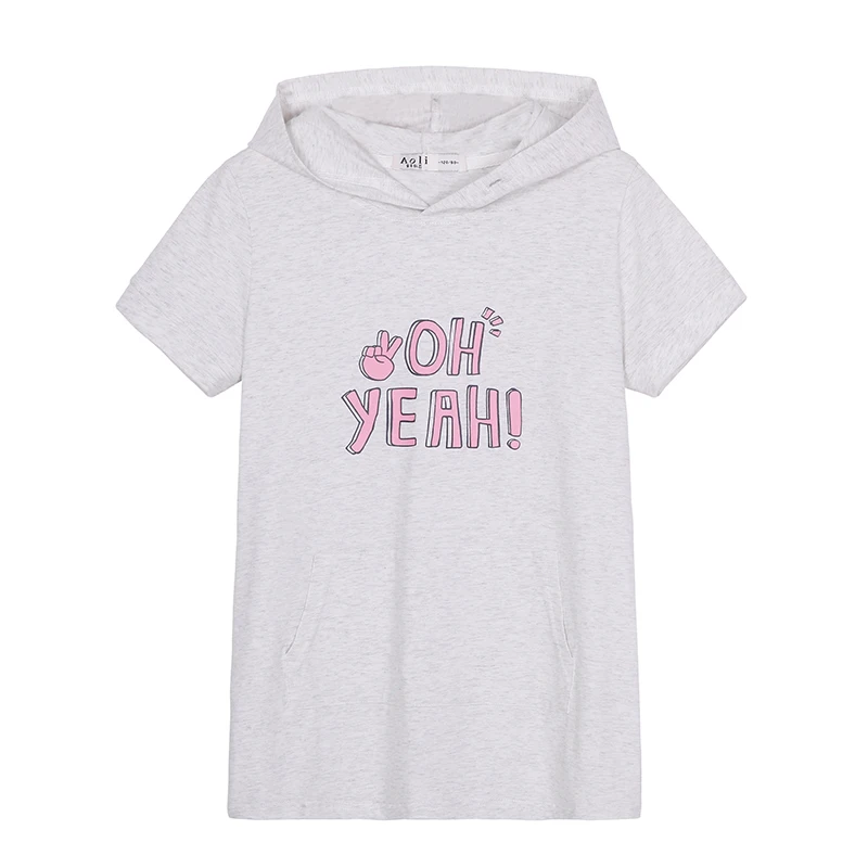 

Pioneer Kids Summer Hooded Dress Girls Letter Print Short Sleeve Sports Casual Outfit Children Clothing ELQ910056