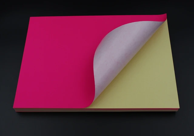 100 sheets pack fluorescent pink neon a4 self adhesive paper