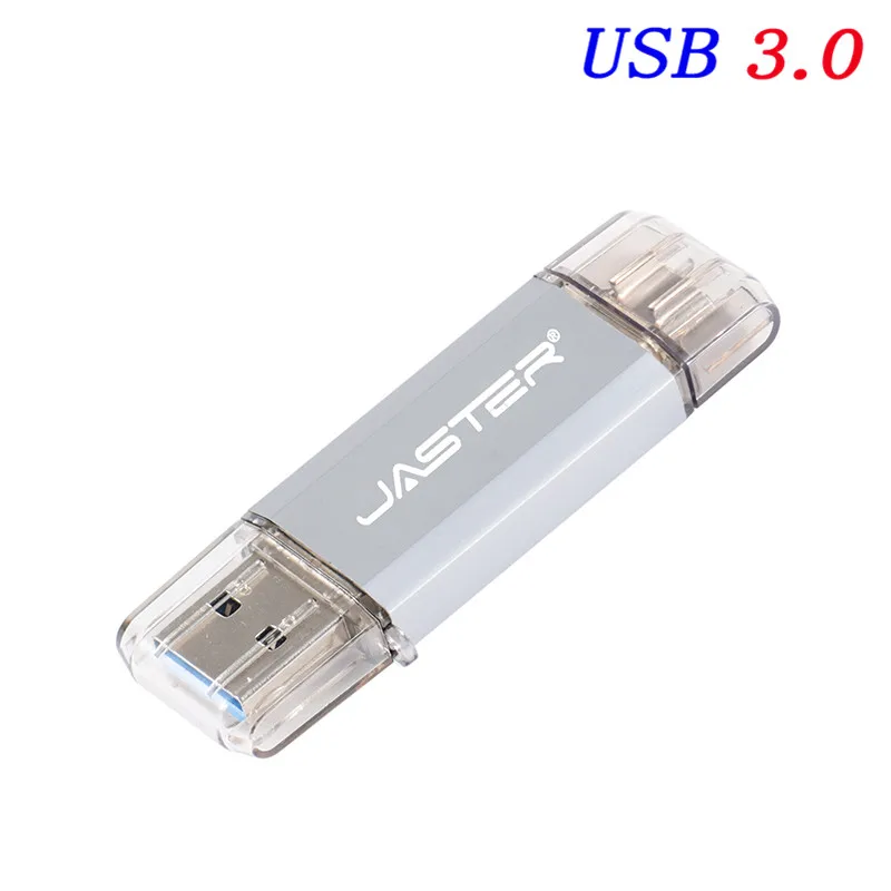 JASTER Горячее предложение тип C 3,1 Порт OTG USB 3,0 флэш-накопитель для Sumsung S8 Plus type C телефонов.(более 20 шт., бесплатный логотип - Цвет: White