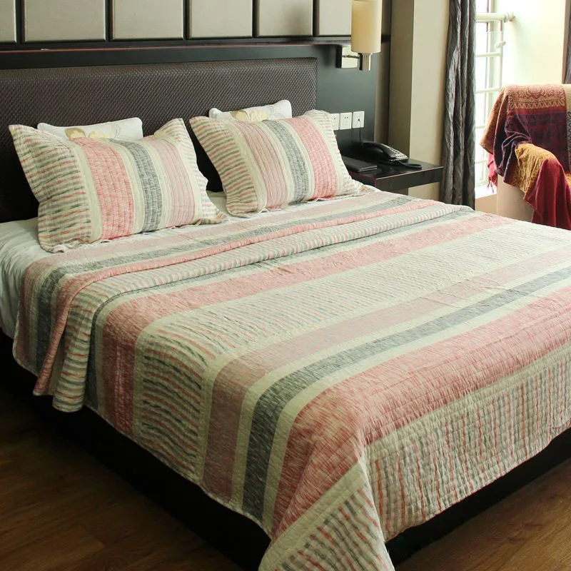 

CHAUSUB Quality Patchwork Quilt Set 3PCS Quilted Bedspread Washed Cotton Quilts Bed Cover Sheets King Size Bedding Coverlet Set
