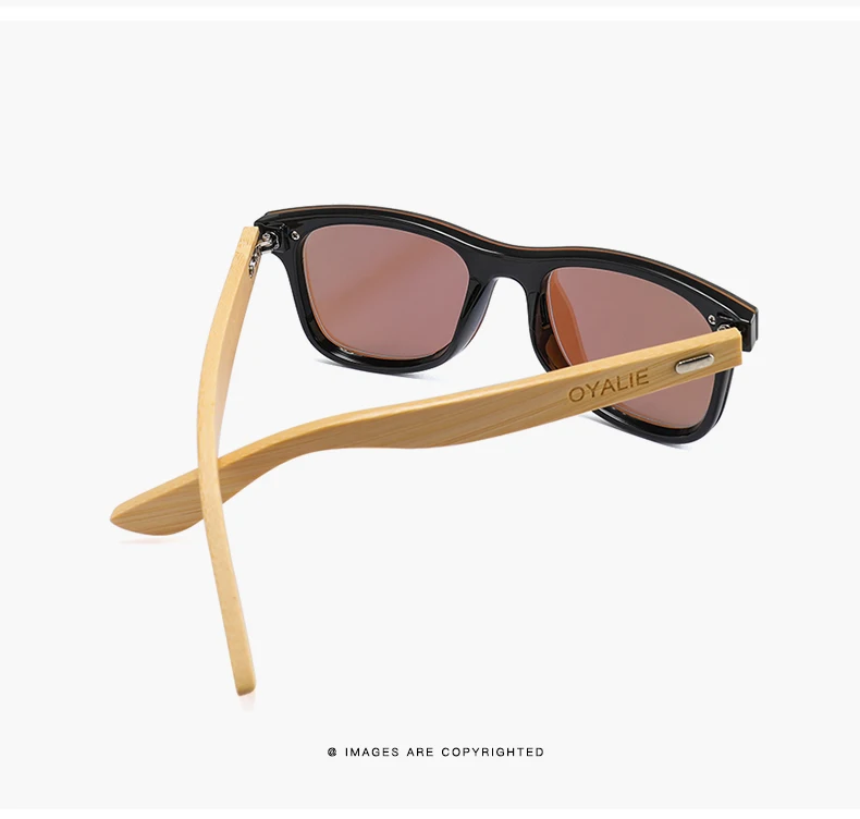 OYALIE брендовые бамбуковые цветные солнечные очки для ног, мужские классические квадратные круглые плоские линзы, Модные ретро женские солнцезащитные очки с подарочной коробкой