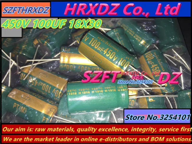 

SZFTHRXDZ 5PCS 450V 100UF 18X30 18X35 electrolytic capacitor 100UF 450V 18*30 18*35
