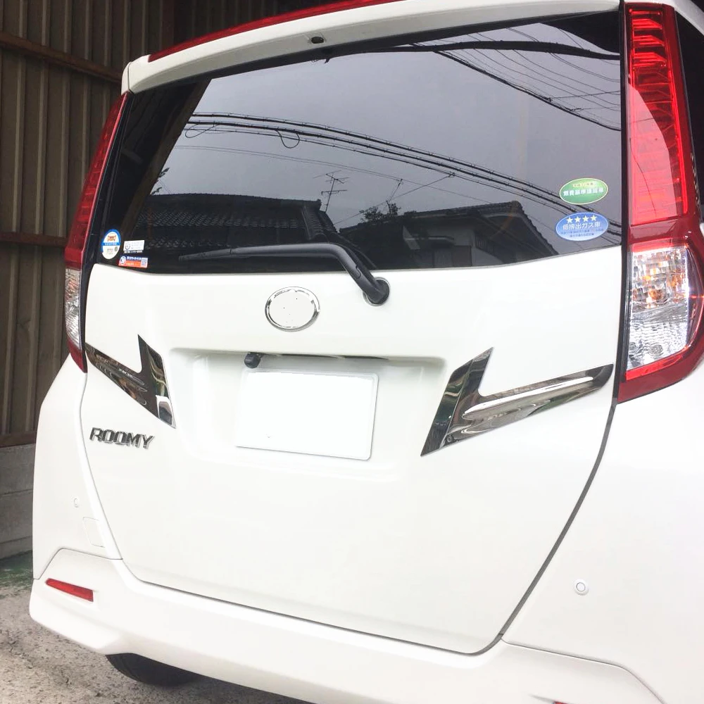 

JY SUS304 Stainless Steel Rear Gate License Plate Number Trim Car styling Protector Accessories For Toyota ROOMY M910A
