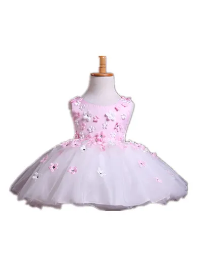 BABY WOW Baby Clothes Girl Dresses Cheap Flower Girl Dresses 1 Year Birthday Dress Pink Princess