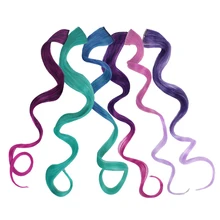 MapofBeauty, 1 шт., Длинные Волнистые Розовые волосы с эффектом омбре, 16 цветов, накладные волосы на заколках, одна штука, 50 см, синтетические волосы, настоящие натуральные волосы