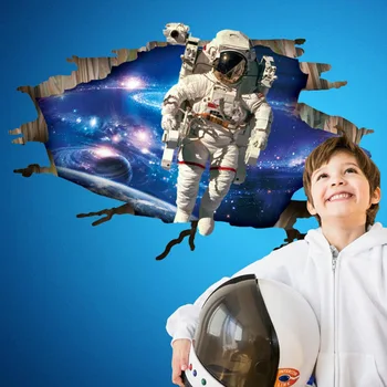 

Wall stickers in 3 d space astronauts children room of household adornment wall stick polyethylene PVC mobile stick on the wall