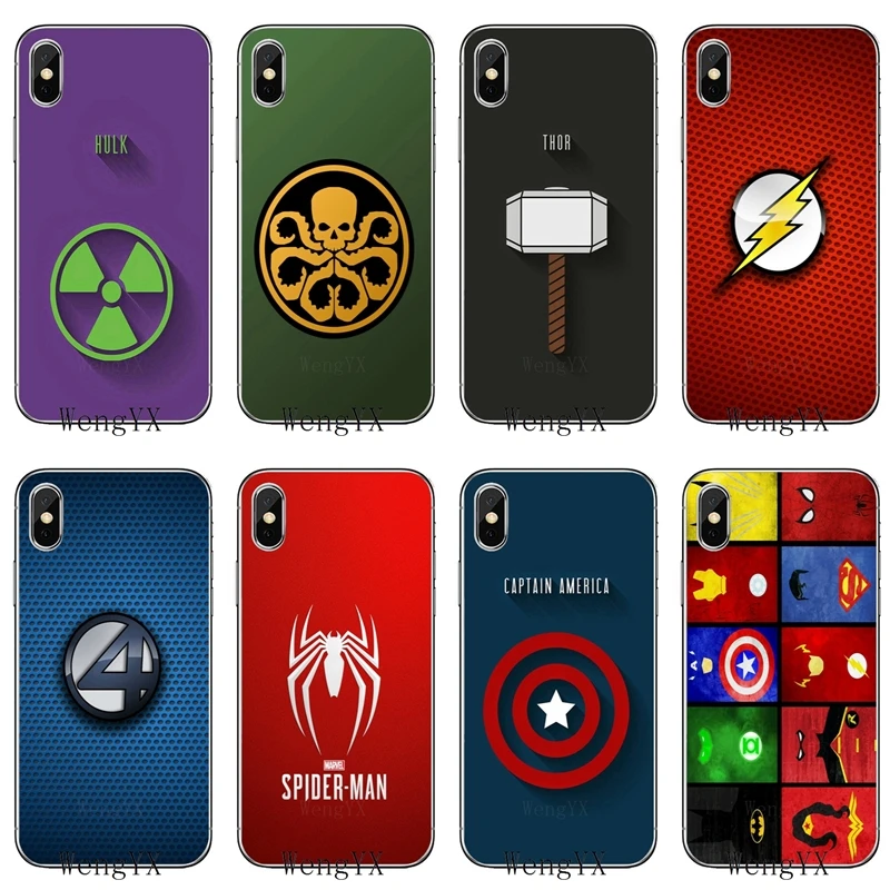 

Marvel superhero dc logos spider batman For Samsung Galaxy J3 J4 J5 J6 J7 J8 A3 A5 A7 A8 A9 Plus Prime pro 2016 2017 2018 case