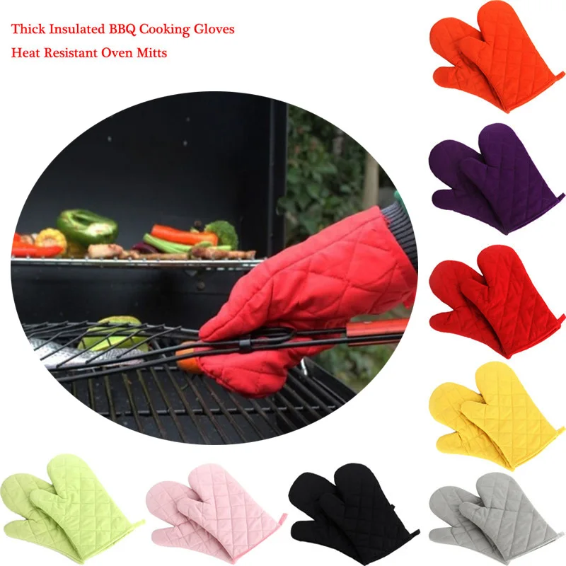 1Pcs High Quality Thicken Cotton Insulated Gloves BBQ Baking Cooking