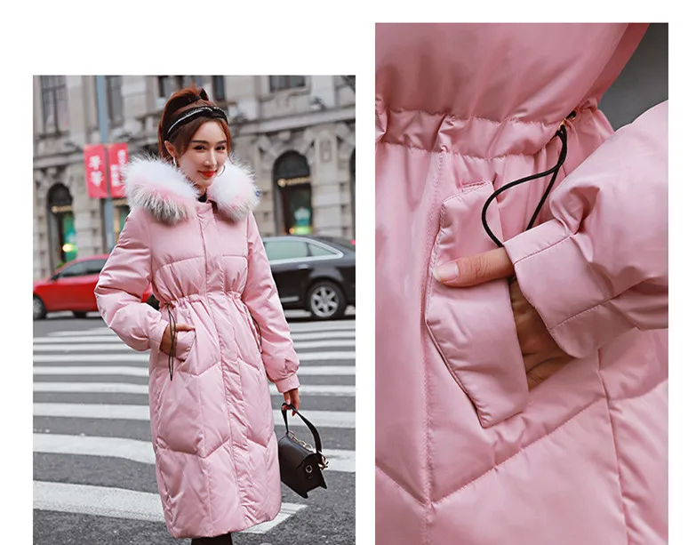 2018 Women Winter Parkas Long Jackets And Coats Adjustable Waist Female Thick Warm Coats Overknee Padded Outwear Jacket AS040 (8)