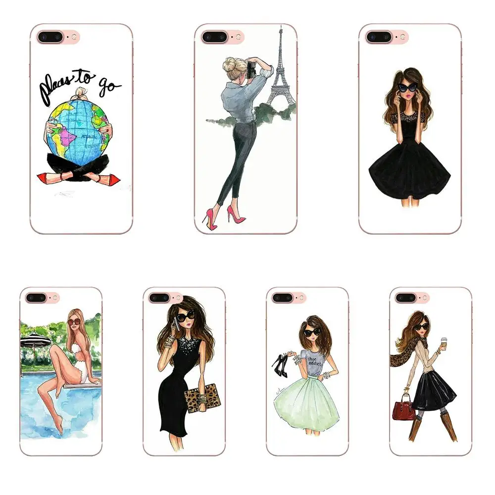 Чехол из ТПУ для Galaxy J1 J2 J3 J330 J4 J5 J6 J7 J730 J8 2015 2016 2017 2018 mini Pro Luxury Fashion Travel Girl