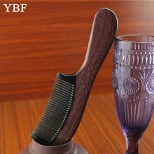 Purleheart and Black buffalo horn Wood hair combs Antistatic Straightening Professional Lover Brush 2016 NEW Brosse Lissante