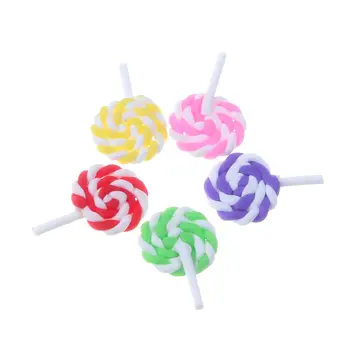

20Pcs Mixed Multicolor Clay Lollipop Cabochon Flatback Decoration Crafts Embellishments For Scrapbooking Diy Accessories