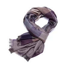 Plaid scarf men cotton tassel echarpe homme blue scarves cachecol masculino warm tartan bufanda hombre Business