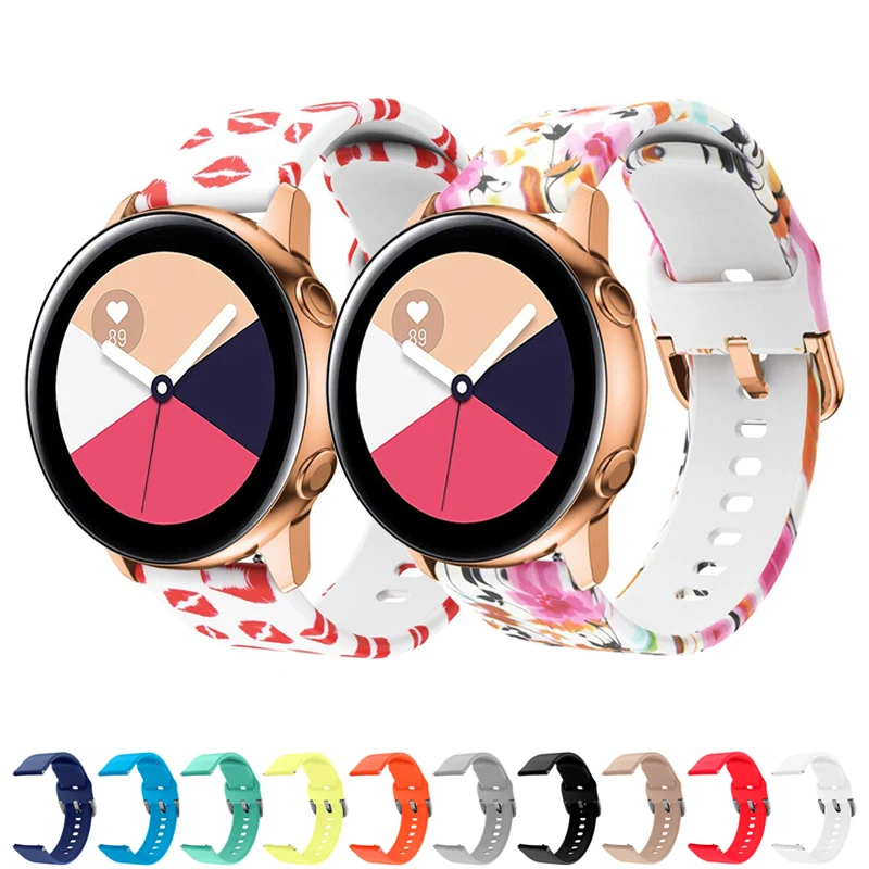 20 мм силиконовый ремешок для Samsung Galaxy Watch watch 3 41 Active 42 S2 классический amazfit bip huawei 2
