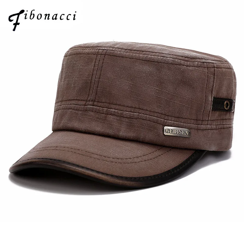 

Fibonacci 2018 New Classic Men Army Snapback Military Hats Cap Washed Cotton Do Old Patrol Flat Top Dad Hat