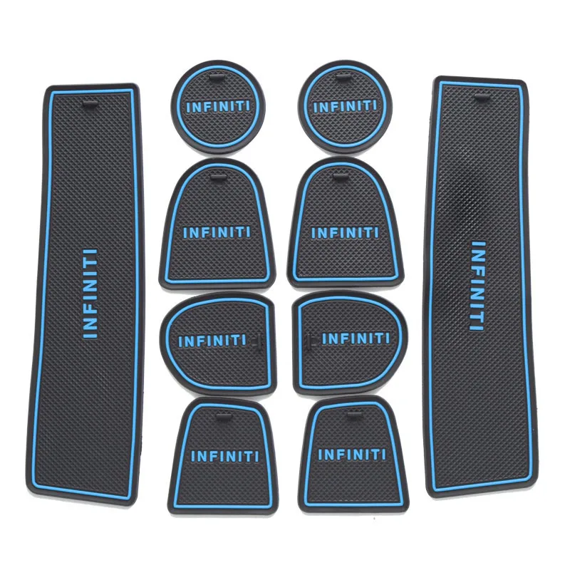 10Pcs Lot Car Interior Upholstery For Infiniti QX80 Rubber Mat Car