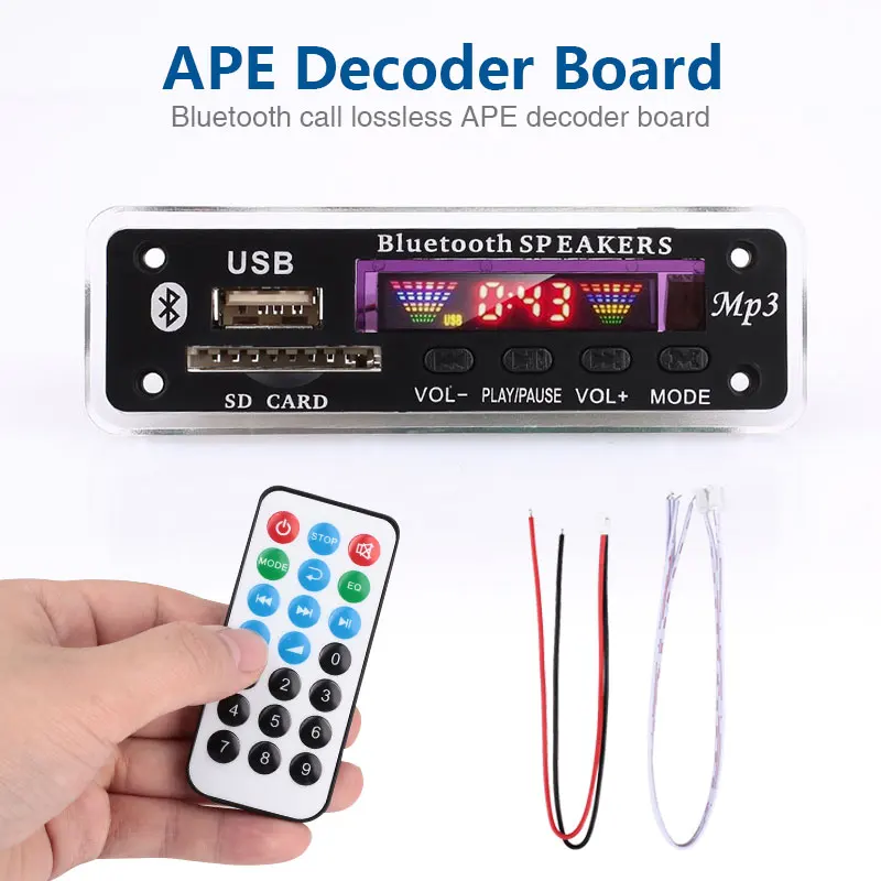 

MP3 Decoding Board MP3 Decoding Module USB/SD/MMC Bluetooth 5.0 APE FLAC Amplifier Home Audio 12V Buletooth MP3 Decoder