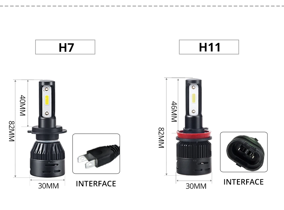 Mini H7 H4 LED Car Headlight Bulbs 72W HiLo beam H1 H11 H8 H9 Luces Led Para Auto HB3 HB4 12000LM Car Lamp Fog Light 12V 6500K (15)