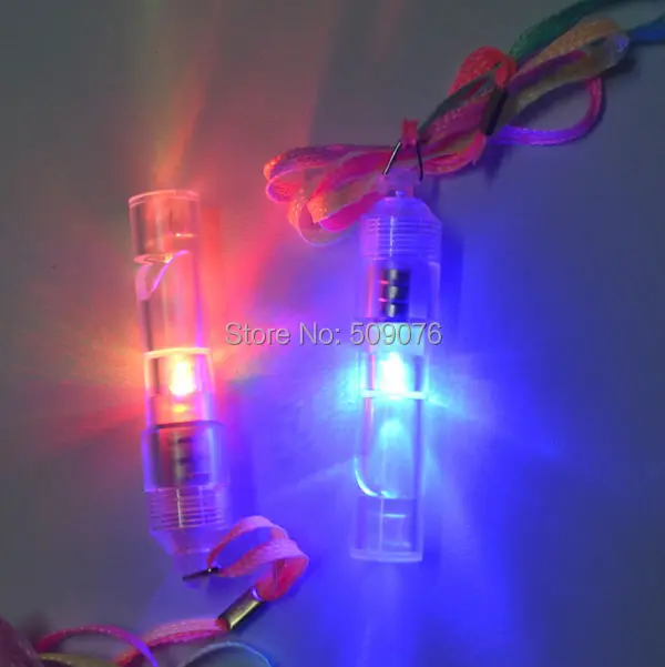 

Free shipping 12pcs/lot Light Up Whistles LED Flashing Blinking Favors Rave Lanyard Whistle party novelty items