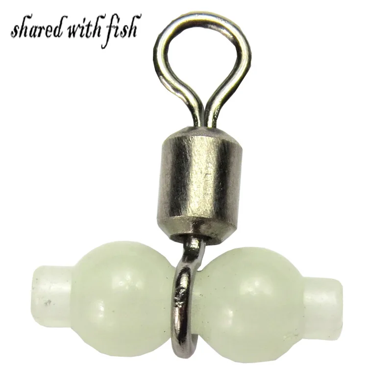

100pcs Luminous Fishing Swivels Rolling Swivels Sea Fishing Accessories Tackle Connector Rolling Swivels 3-way Swivels