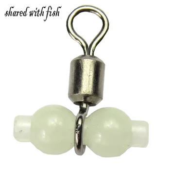 

100pcs Luminous Fishing Swivels Rolling Swivels Sea Fishing Accessories Tackle Connector Rolling Swivels 3-way Swivels