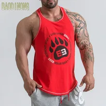 Men Bodybuilding Tank top Gyms Fitness Cotton Sleeveless t shirt Crossfit clothing workout Stringer Singlet Casual Print Vest