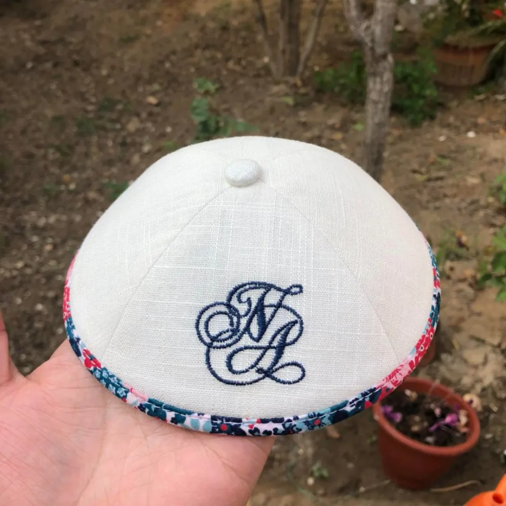 

wedding kippot, kippas, yarmuke, kipot