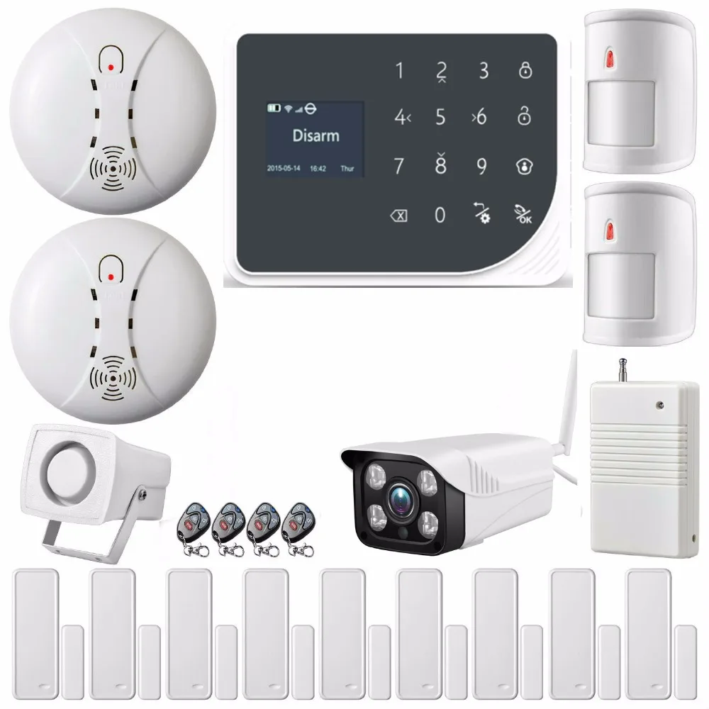 

SmartYIBA WIFI GSM Burglar Alarm System Home Protection Automation Wireless Wired GPRS GSM SMS Alarm System Outdoor IP Camera
