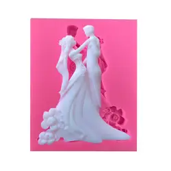 Сахар Ремесло Свадебные силиконовые формы помадка плесень свадебный торт украшения Инструменты шоколад Гум Вставить Mold торт Топпер