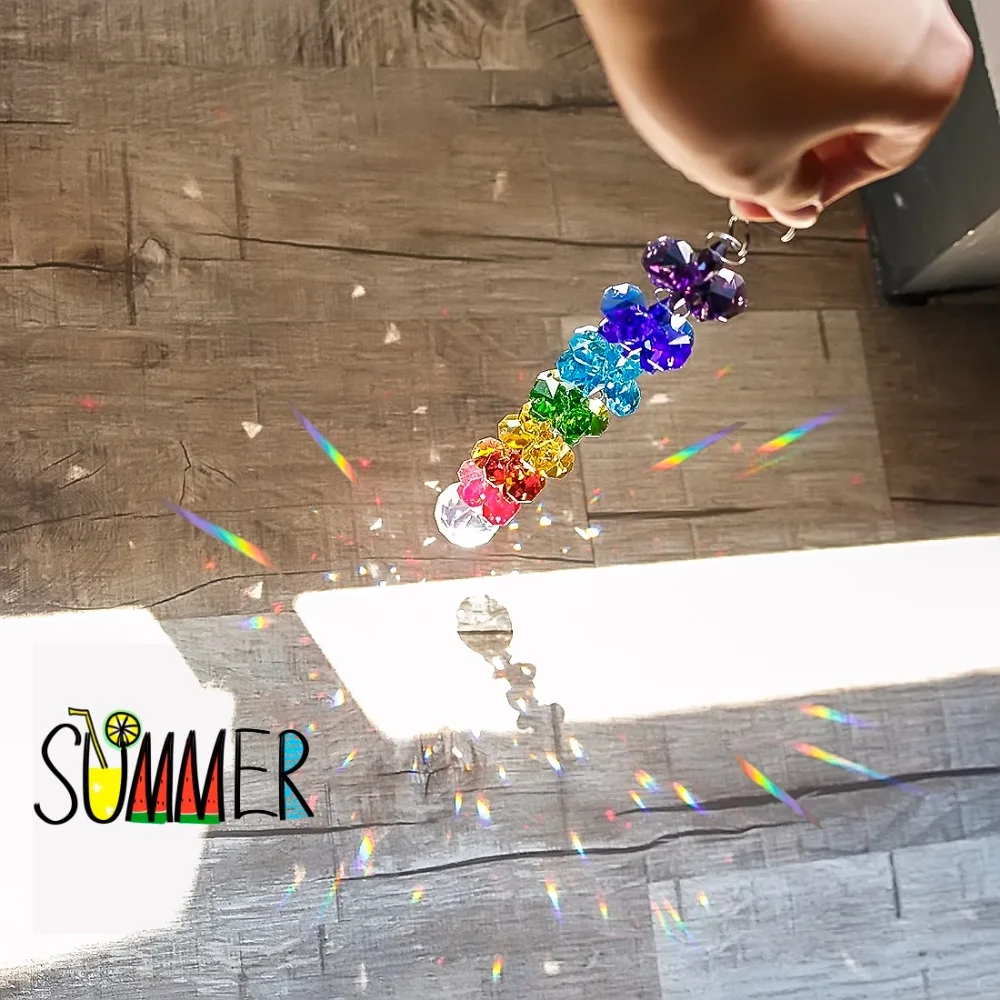 H& D чакра фэншуй Ловец снов 30 мм хрустальные призмы Радуга октогон Suncatcher Висячие части дома DIY автомобиля висячие орнамент