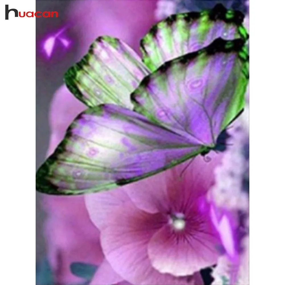

HUACAN DIY Diamond Painting Butterfly Diamond Embroidery Cross Stitch Full Square Home Accessories Mosaic Animals Decoration