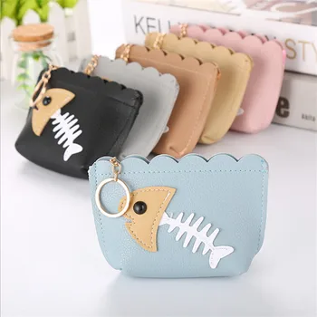 

Coin Purse Bag Leather Fish Bone Bag Lady Organizer Zipper Money Bag Key Card Holder Pouch Women Coin Purse Pocket porte monnaie