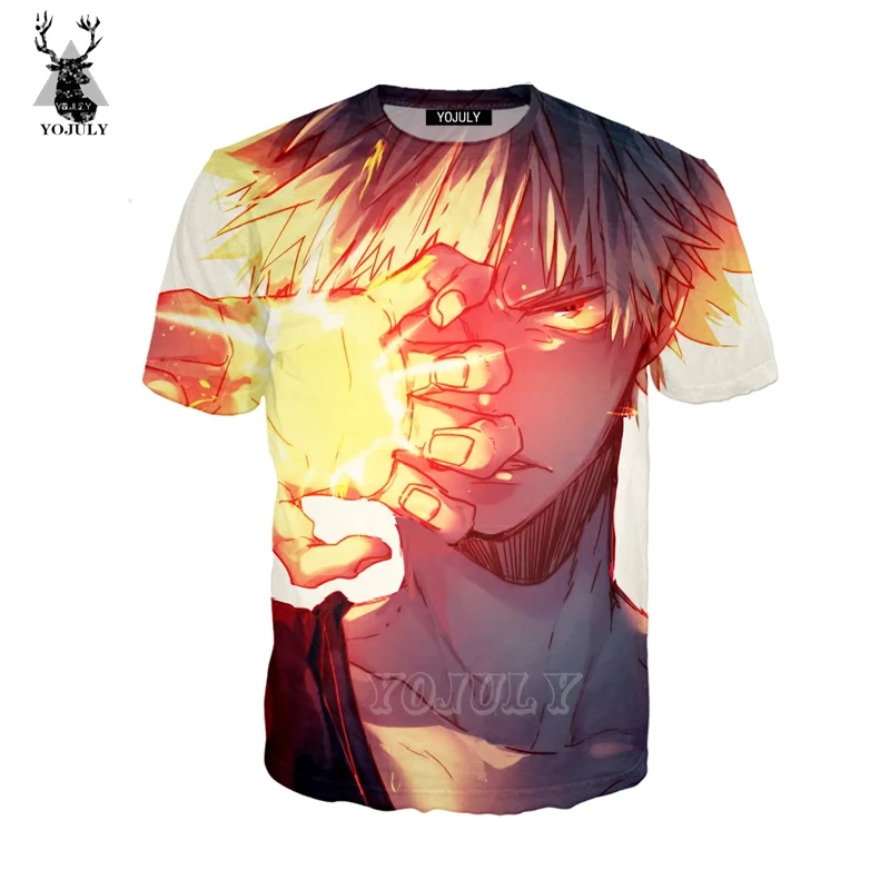 

YOJULY 3D Print Unisex Anime My Hero Academia Bakugou Katsuki Casual Hip Hop T-shirt/Sweatshirt/Hooded hoodies/Jacket A253