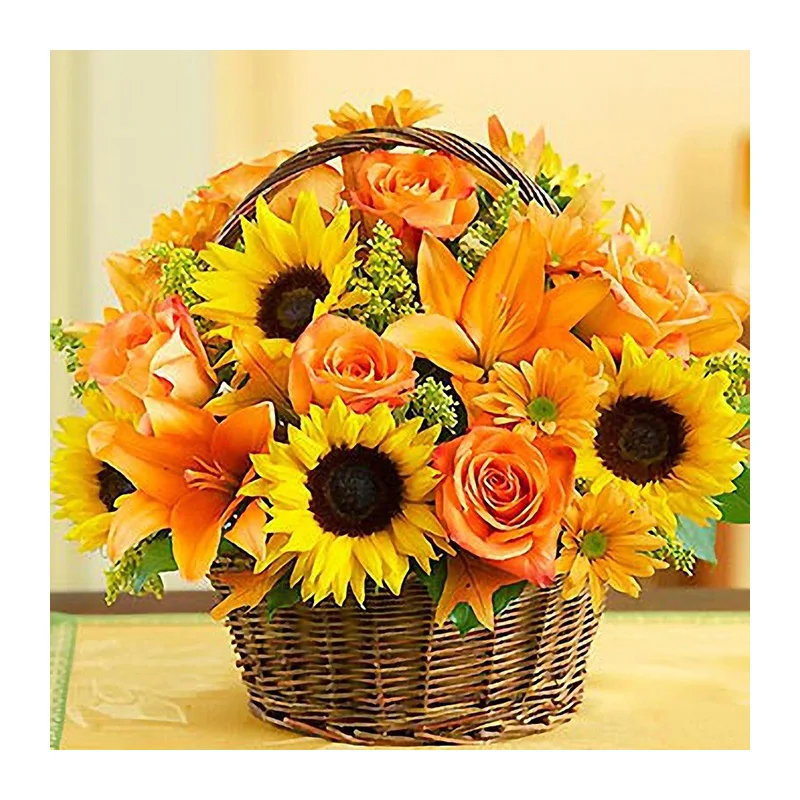 Diamond Mosaic Crafts Needlework Flower basket sunflower Diy Diamond Painting Embroidery Gift Pasted Square mosaic Drill decor