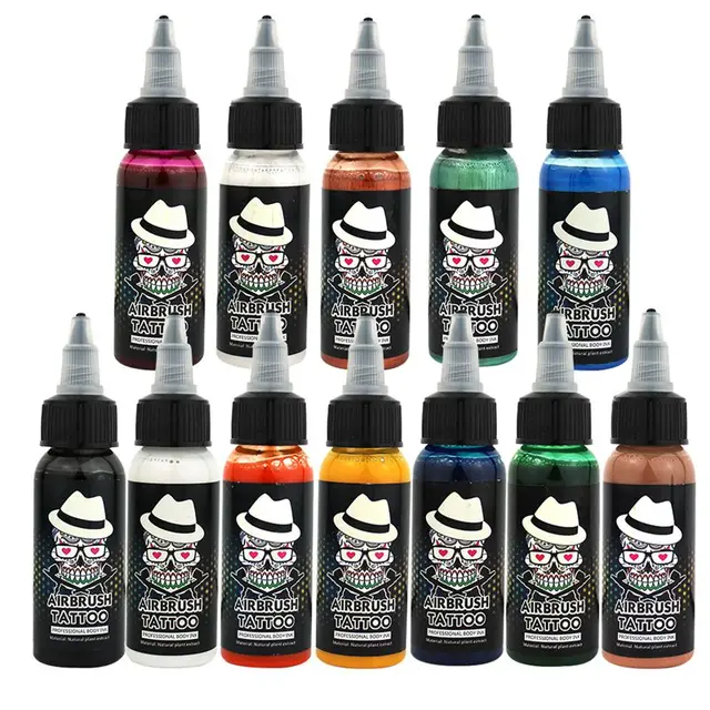OPHIR 12 Colors 30ML/Bottle Airbrush Inks Pigment Acrylic Paint for