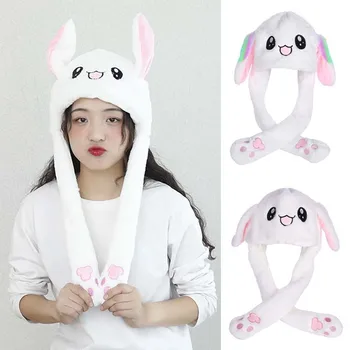 

Rabbit Pinching Ear Hat Vocal Flashing Hat Plush Airbag Ear Pop-up Cute Dance Toy S7JN