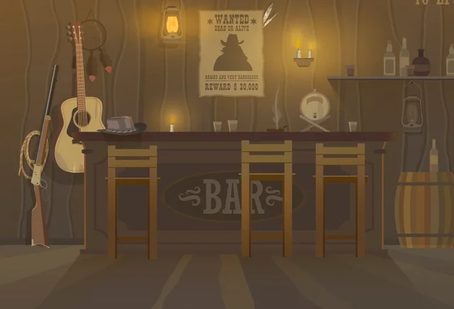 Laeacco US Western Cowboy Bar Scene Cartoon Photography &hellip;