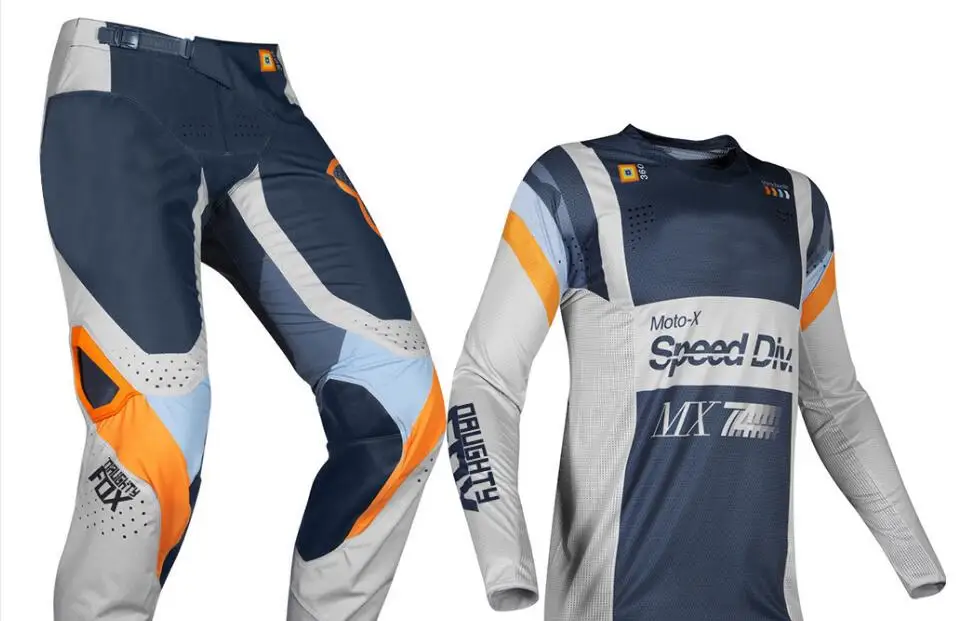 

2018 NAUGHTY Fox MX Murc 360 Jersey Pants Mens Combo Motorcycle Dirt Bike Off Road Riding Protective Adult Gear Set Light Grey