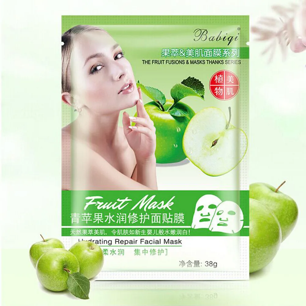 5 PCS Fruit Facial Mask Lemon Kiwi Apple Essence Hyaluronic Acid