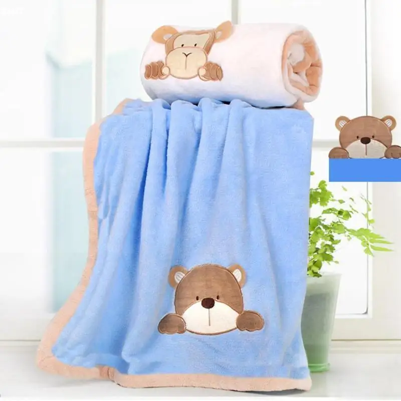 Baby Blanket Coral Fleece Cartoon Blanket Infant Swaddle Nap Receiving