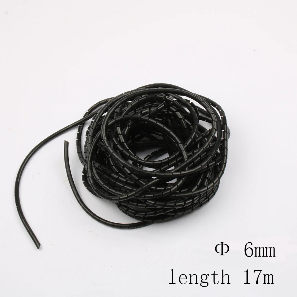 

Spiral wrapping band SWB-06 diameter 6mm About 13M Length Black Cable casing Cable Sleeves Winding pipe Spiral Wrapping