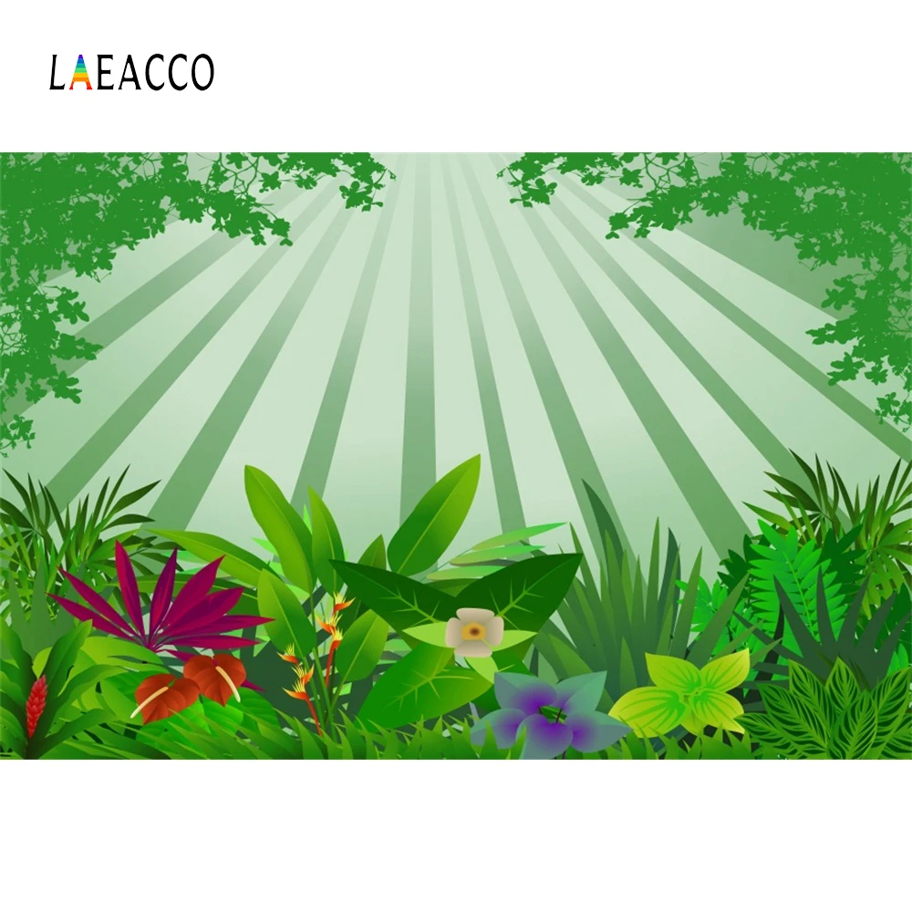 Laeacco летние зеленые тропические пальмы джунгли детские Портретные фотографии фон виниловый фотографический фон для фотостудии