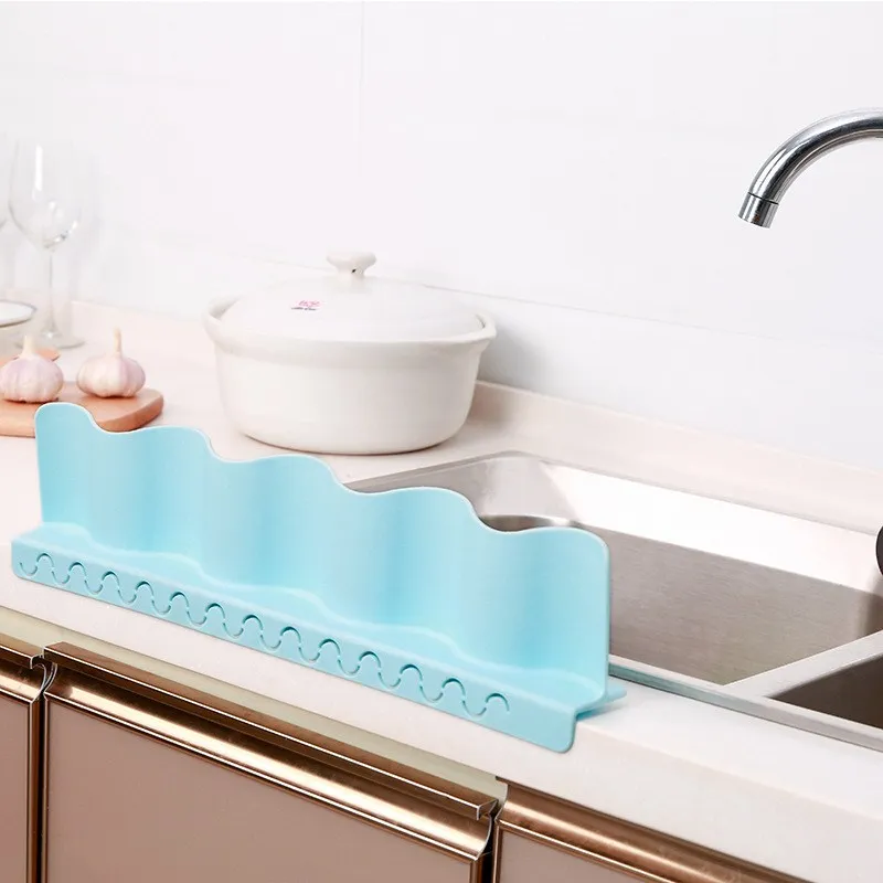 Расширенная присоска бассейна клапаном для бытовой раковины брызговик доска для мытья Кухонные гаджеты - Цвет: Синий