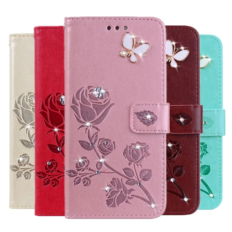 Luxury Case for Samsung Galaxy S3 Flip Wallet Leather Cover For S4 S5 S6 S7 EDGE S8 S9 PLUS s10 S10E Bling Phone | Мобильные