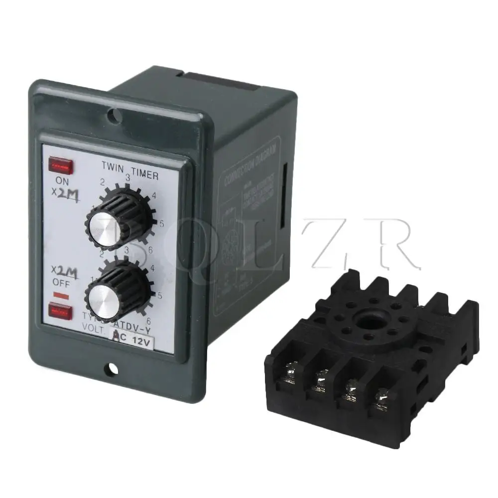 

BQLZR AC12V Adjustable Repeat Cycle Delays Timer Time 12M/12M ON OFF Control