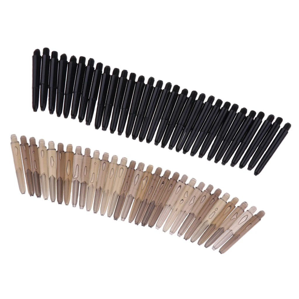 60 Pieces 35mm 2BA Thread Plastic Dart Stems Shafts Soft Tip Darts, Black & Gray