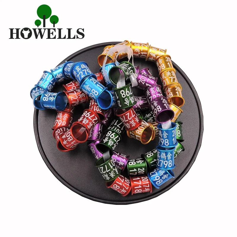 Howells 100 шт. 8 мм диаметр голубей домашних животных цифровое алюминиевое кольцо для