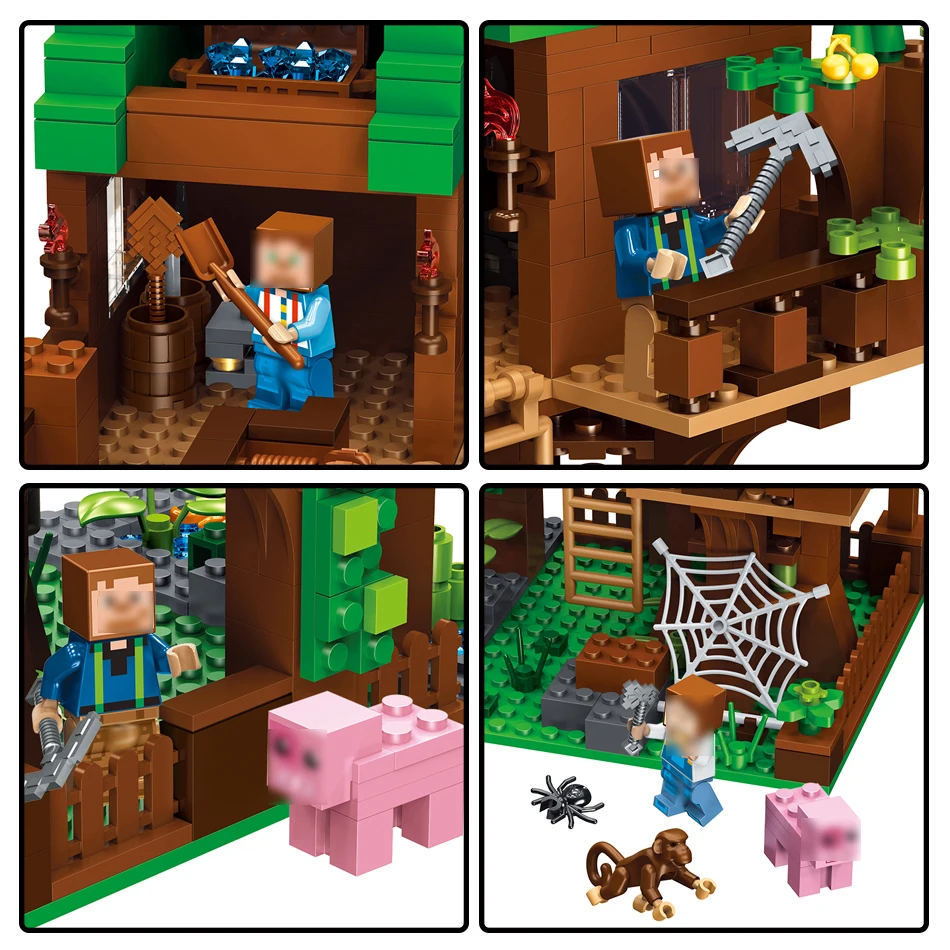 Minecrafted 443 шт. здания Конструкторы Игрушечные лошадки Совместимость Legos Minecraft Город